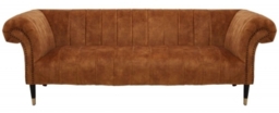 Siena Brown Velvet Fabric 3 Seater Chesterfield Sofa
