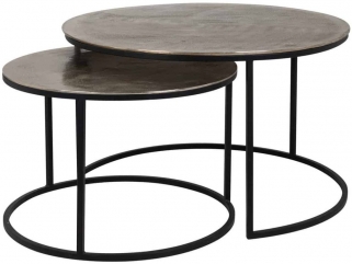 Asher Champagne Gold 2 Tier Round Coffee Tables