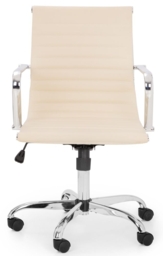 Gio Ivory Faux Leather Office Chair - thumbnail 2