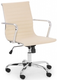 Gio Ivory Faux Leather Office Chair - thumbnail 1
