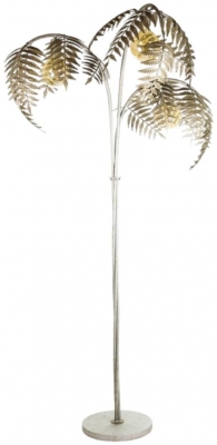 Antique Silver Palm Leaf Floor Lamp - image 1