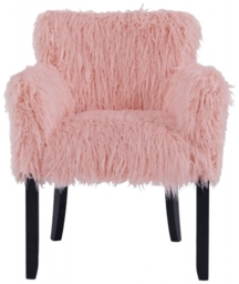 Heavy Shag Pink Faux Sheepskin Fur Tub Chair