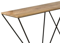 Clearance - Cosgrove Industrial Chic Console Table - Mango Wood with Black Metal Hairpin Legs - thumbnail 3