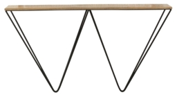 Clearance - Cosgrove Industrial Chic Console Table - Mango Wood with Black Metal Hairpin Legs - thumbnail 2