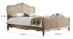 Chic Weathered Cane 6ft Queen Size Bed - thumbnail 3