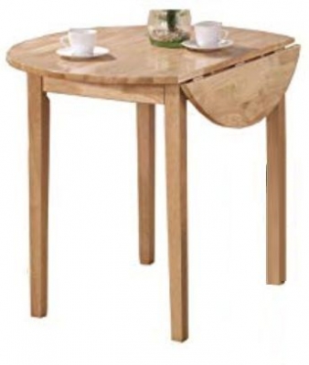Cologne Light Oak Round Drop Leaf 2 Seater Extending Dining Table - image 1