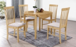 Cologne Light Oak Round Drop Leaf 2 Seater Extending Dining Table - thumbnail 2