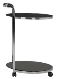 Artesia Black Glass and Chrome Drinks Trolley, 2 Tier - thumbnail 3