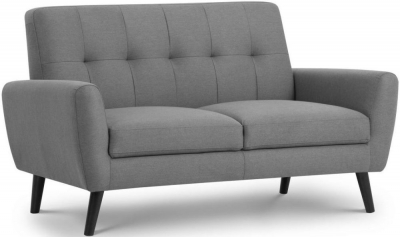 Monza Grey Linen Fabric 2 Seater Sofa - image 1