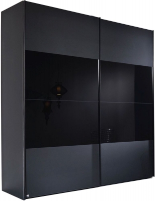 20UP Front 3A 2 Door Black Gloss Sliding Wardrobe - 180cm - image 1