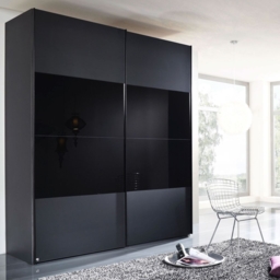 20UP Front 3A 2 Door Black Gloss Sliding Wardrobe - 180cm - thumbnail 2