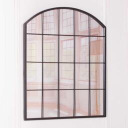 Window Mirror - Black Metal - 76cm x 91cm - thumbnail 1
