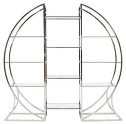 Clearance - Vida Living Monica Glass and Silver Bookcase - FSS15223