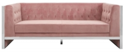 Vogue   Pink Velvet Fabric 3 Seater Sofa