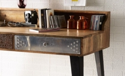 Sorio Multi Coloured Reclaimed Wood Console Table - thumbnail 2