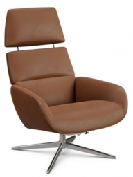 Ergo Plus Balder Cognac Leather Swivel Recliner Chair