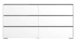 Modern Luna White Italian 6 Drawer Wide Dresser