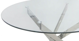 Nova Value Glass and Chrome Large Round Dining Table - thumbnail 2