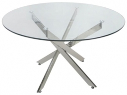 Nova Value Glass and Chrome Large Round Dining Table - thumbnail 1