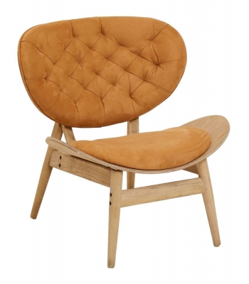 Livia Mustard Velvet Fabric Chair - image 1