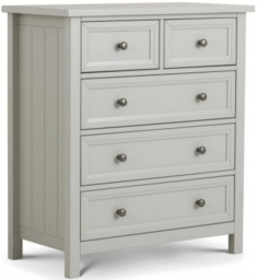 Maine Dove Grey Lacquered Pine 3+2 Drawer Chest - thumbnail 1