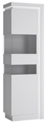 Lithgow White Gloss Narrow Display Cabinet - LHD