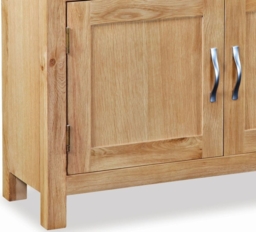 New Trinity Natural Oak Small Sideboard with 2 Doors and 2 Drawers - thumbnail 2