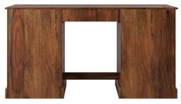 Clearance - Maharani Sheesham Computer Desk, Indian Wood, Double Pedestal, Lattice Jali Design - Filing Cabinet 1 Door with 3 Drawers - thumbnail 4