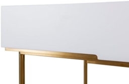 Gillmore Space Alberto White Matt Lacquer and Brass Brushed Dressing Table - thumbnail 3