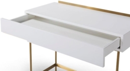Gillmore Space Alberto White Matt Lacquer and Brass Brushed Dressing Table - thumbnail 2
