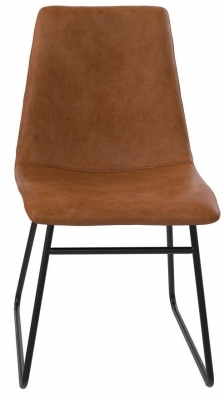 2 x Alphason Bowden Caramel Faux Leather Dining Chair - C005013TUK - image 1