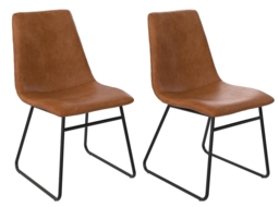2 x Alphason Bowden Caramel Faux Leather Dining Chair - C005013TUK - thumbnail 2