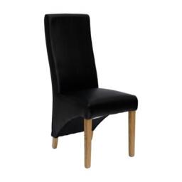 2 x Homestyle GB Wave Matt Noir Bonded Leather Dining Chair