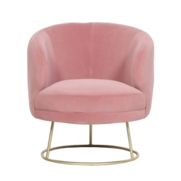 Deco Pink Velvet Armchair