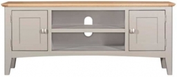 Lowell Grey and Oak Large TV Unit, 120cm W with Storage for Television Upto 43in Plasma - thumbnail 1