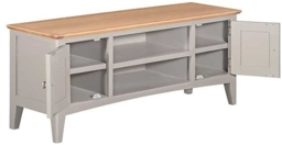 Lowell Grey and Oak Large TV Unit, 120cm W with Storage for Television Upto 43in Plasma - thumbnail 2