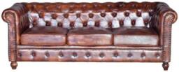 Talpa Genuine Brown Leather Chester Sofa - thumbnail 1