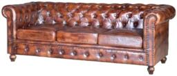 Talpa Genuine Brown Leather Chester Sofa - thumbnail 3