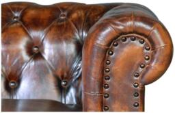 Talpa Genuine Brown Leather Chester Sofa - thumbnail 2
