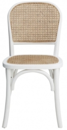 NORDAL Wicky White and Natural Rattan Dining Chair (Sold in Pairs)