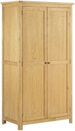 Portland Oak 2 Door Double Wardrobe - thumbnail 1