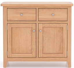 Arden Natual Oak Standard Small Sideboard, 90cm with 2 Doors and 2 Drawers - thumbnail 3