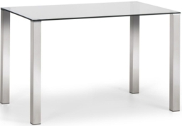 Enzo Glass and Chrome 4 Seater Dining Table - thumbnail 1