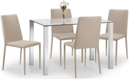 Enzo Glass and Chrome 4 Seater Dining Table - thumbnail 3