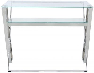 Dylan Cross Frame Desk - Glass and Chrome - image 1