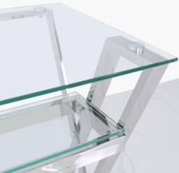 Dylan Cross Frame Desk - Glass and Chrome - thumbnail 2
