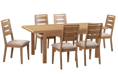 Curve Oak Extending 6-8 Seater Dining Table Set - Comes in 6/8 Chair Options - image 1