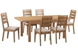 Curve Oak Extending 6-8 Seater Dining Table Set - Comes in 6/8 Chair Options - thumbnail 1