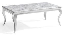 Louis Grey Marble and Chrome Coffee Table