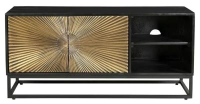 Clearance - Luxe Black and Antique Gold Starburst TV Unit - image 1